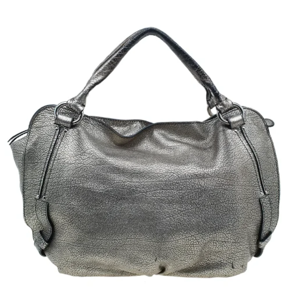 Celine Vintage Pre-owned Leather handbags Gray Dames