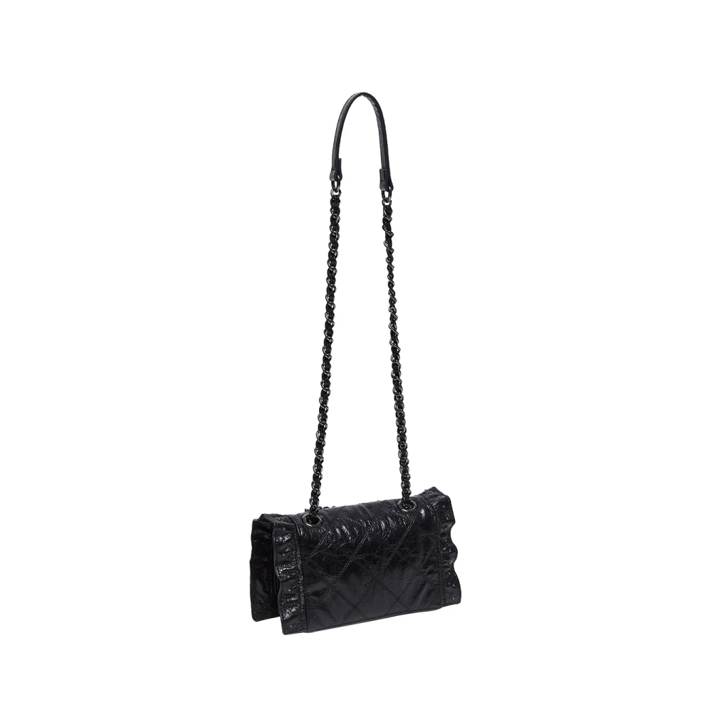 Liu Jo Zwarte Schoudertas met Gouden Details Black Dames