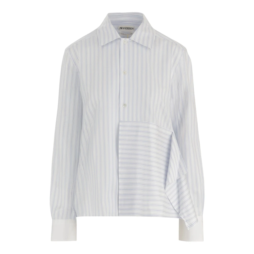 Jw Anderson Women's White Asymmetric Draped Shirt - Shirts - S - Blouses & Shirts