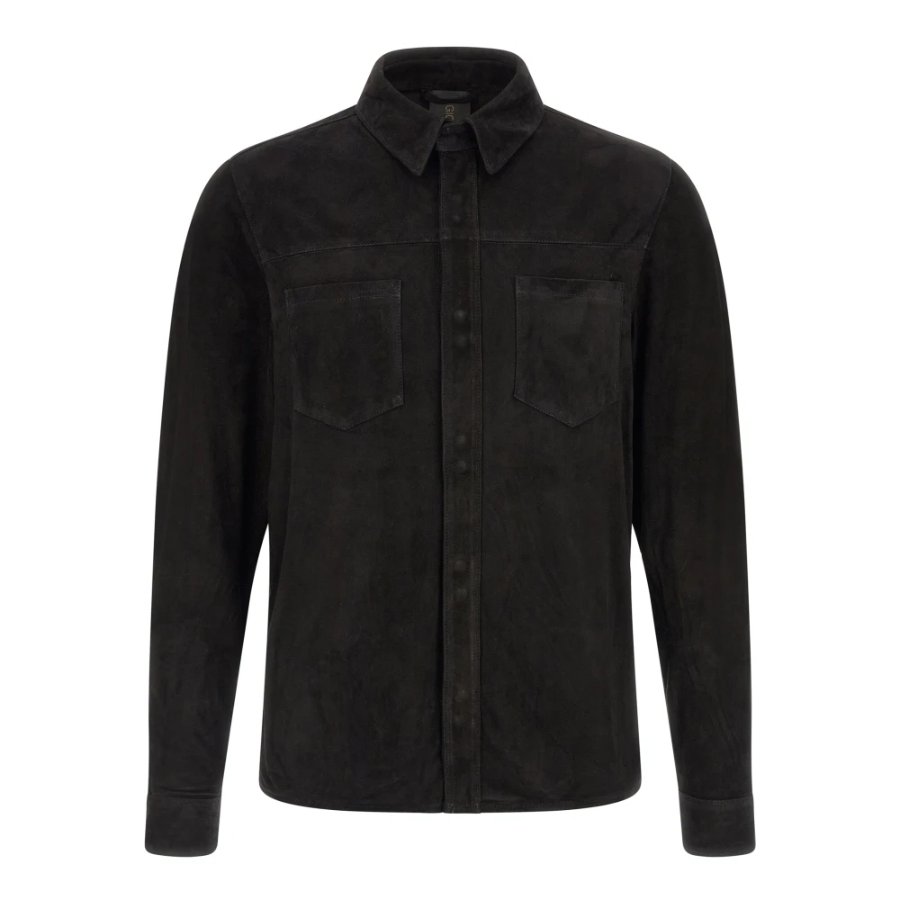 Giorgio Brato Men's Black Suede Shirt