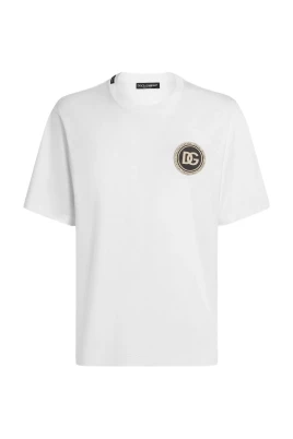 Bomullst-shirt med heraldiskt DG-logotyplapp