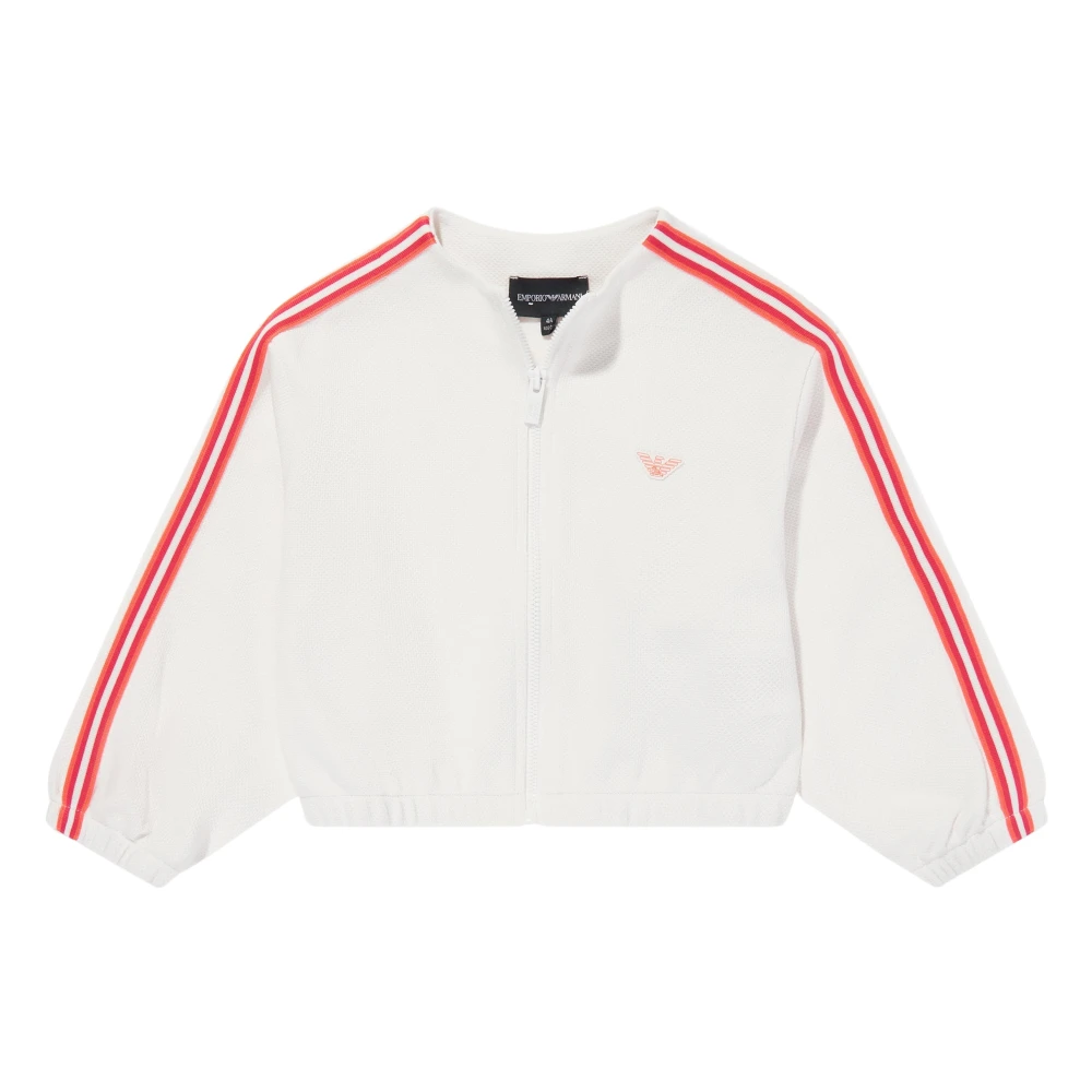 Emporio Armani Girls White Logo Zip Up Top - Kids Sweatshirts - 4 Y - Kids