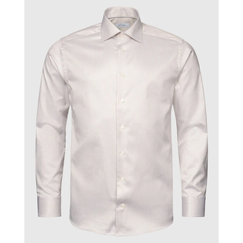 Eton Lange mouw overhemd Beige Heren