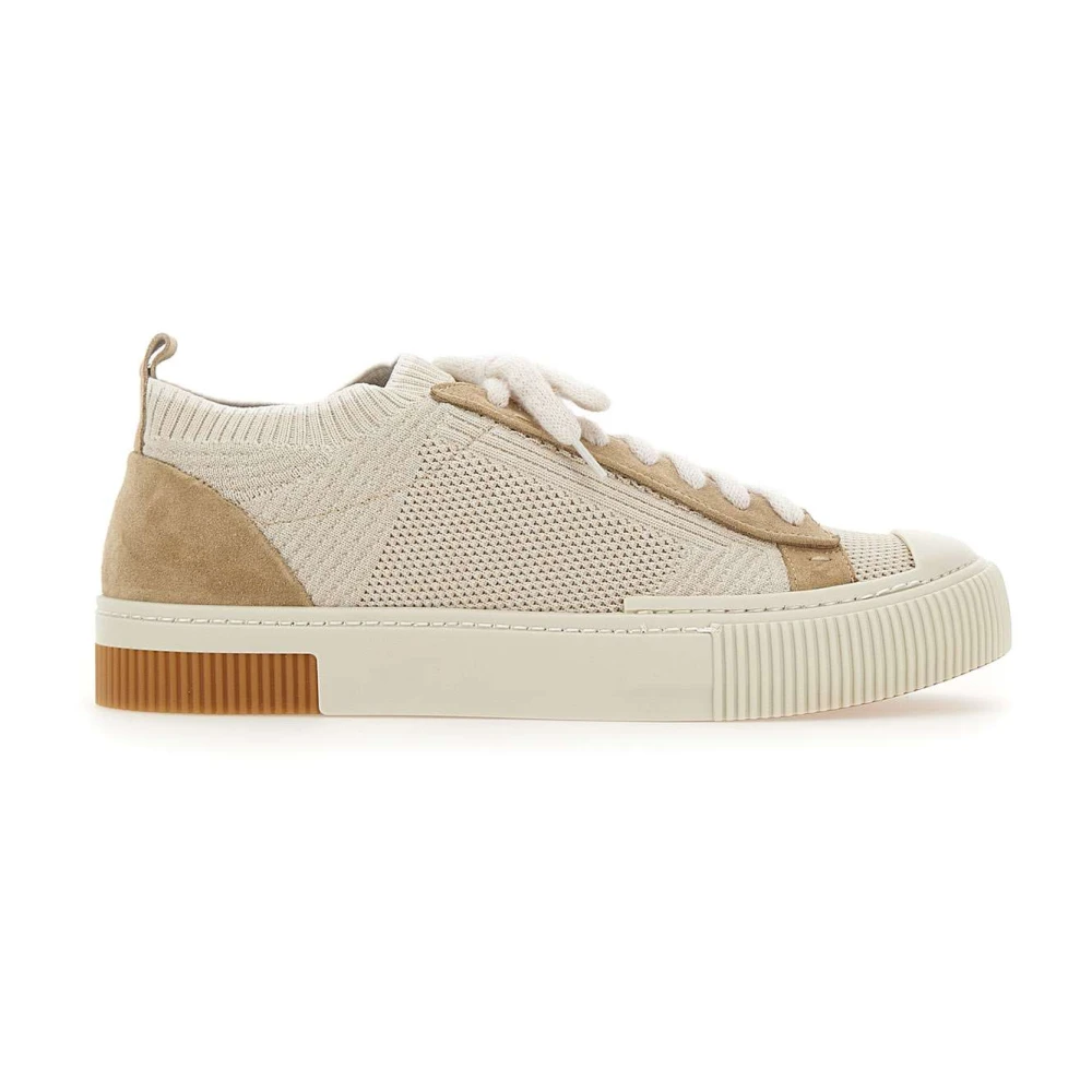 Eleventy Men's Beige Sneakers, 10 Uk, Mesh Trainers