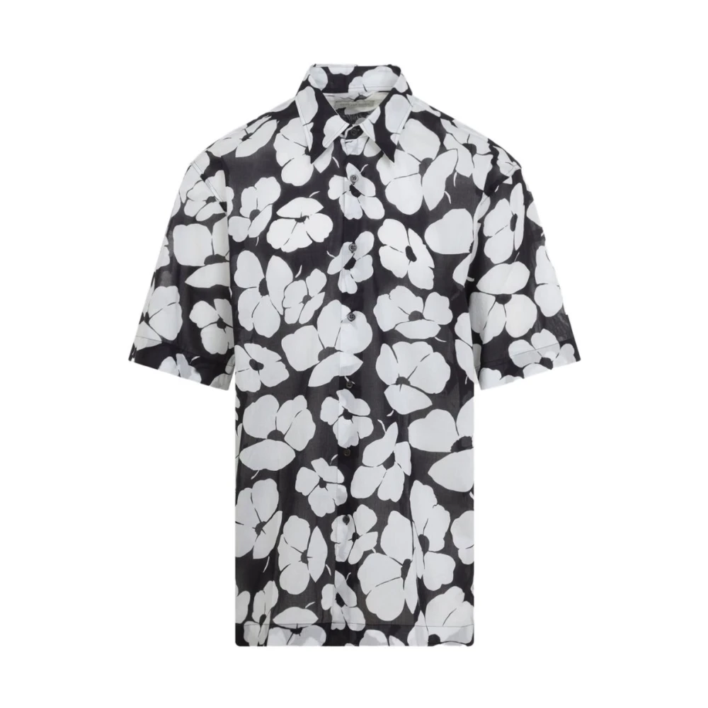 Dries Van Noten Men's Black Short Sleeve Shirts, S, Cassidye Shirt
