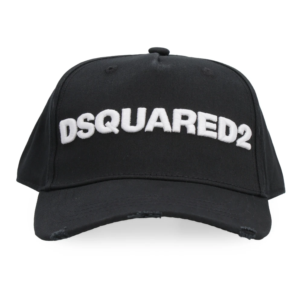 Dsquared2 Men's Black Hats & Caps, One Size, Embroidered Baseball Cap