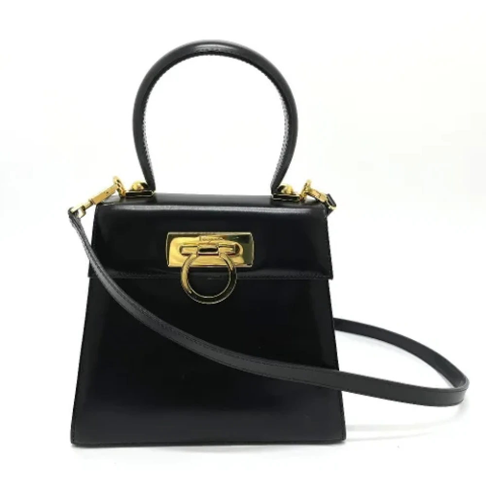 Salvatore Ferragamo Pre-owned Leather handbags Black Dames