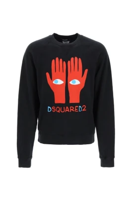 Svart Bomull Huvtröja Sweatshirt