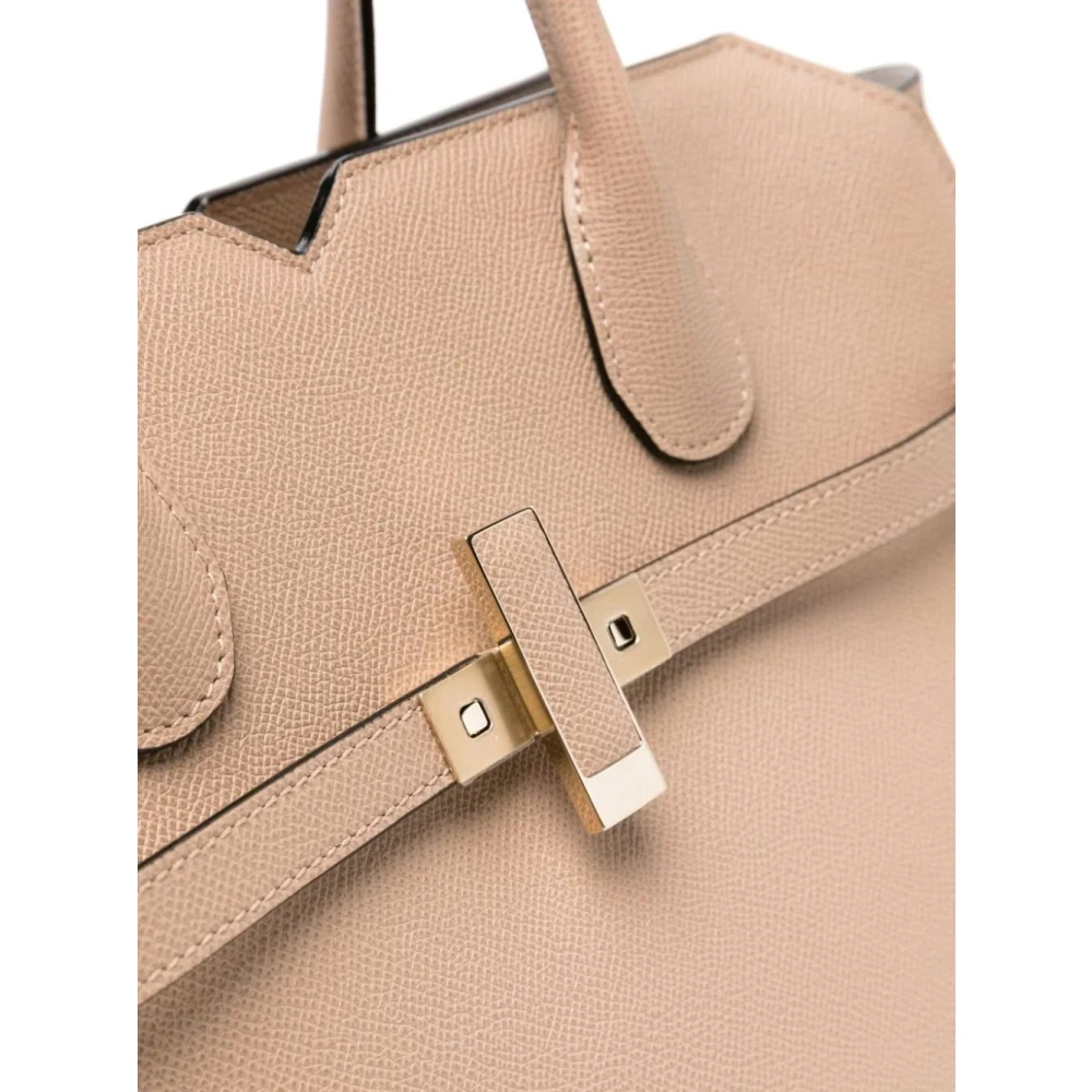 Valextra Milano Leren Media Tas Beige Dames
