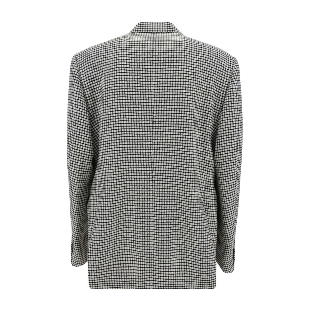 Lardini Geruite Patroon Wollen Blazer Jas Black Heren