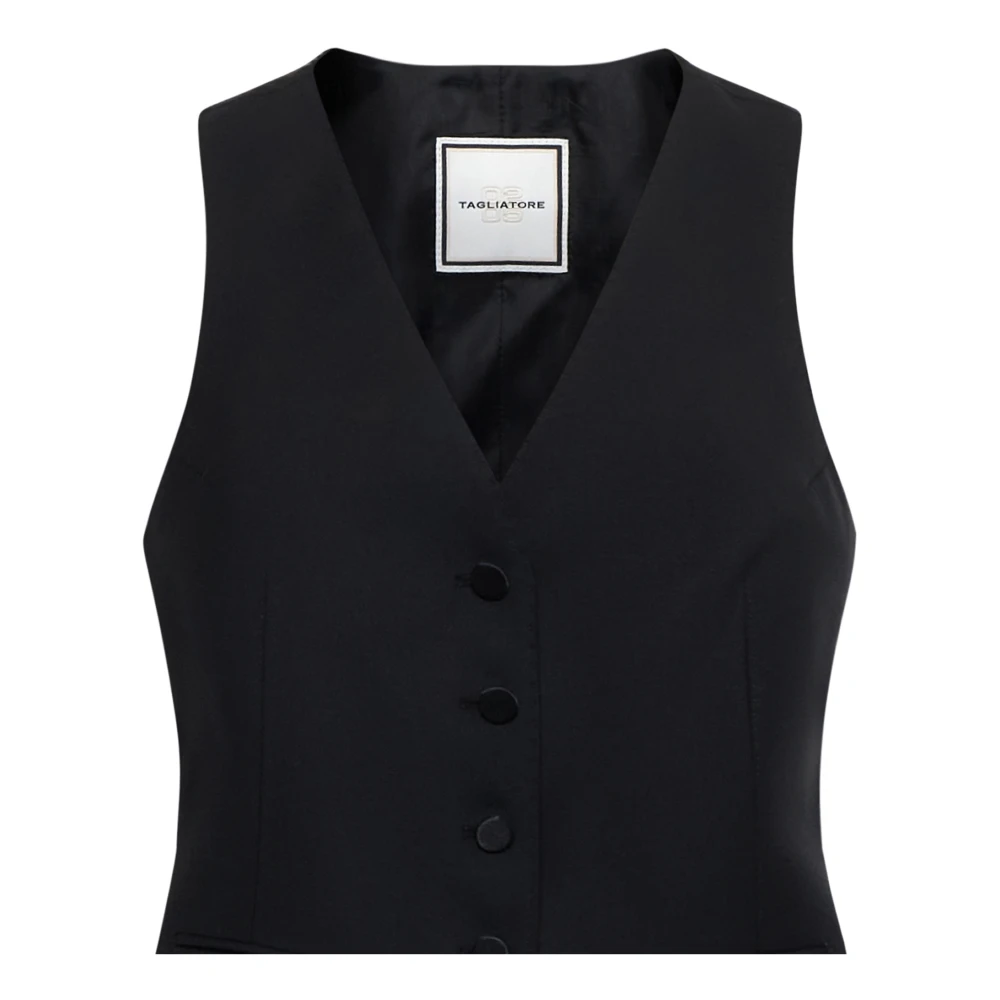 Tagliatore Zwarte Jas voor Mannen Black Dames
