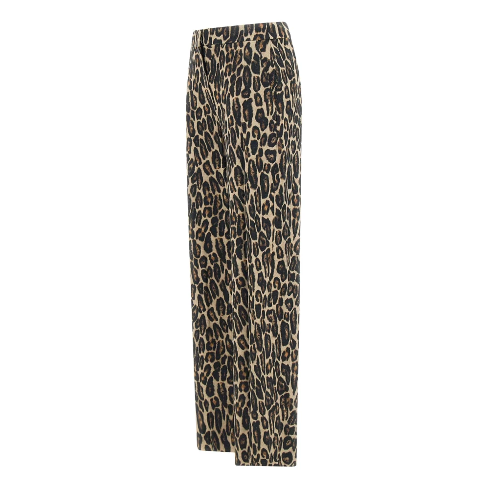 Theory Luipaardprint Wollen Broek Multicolor Dames