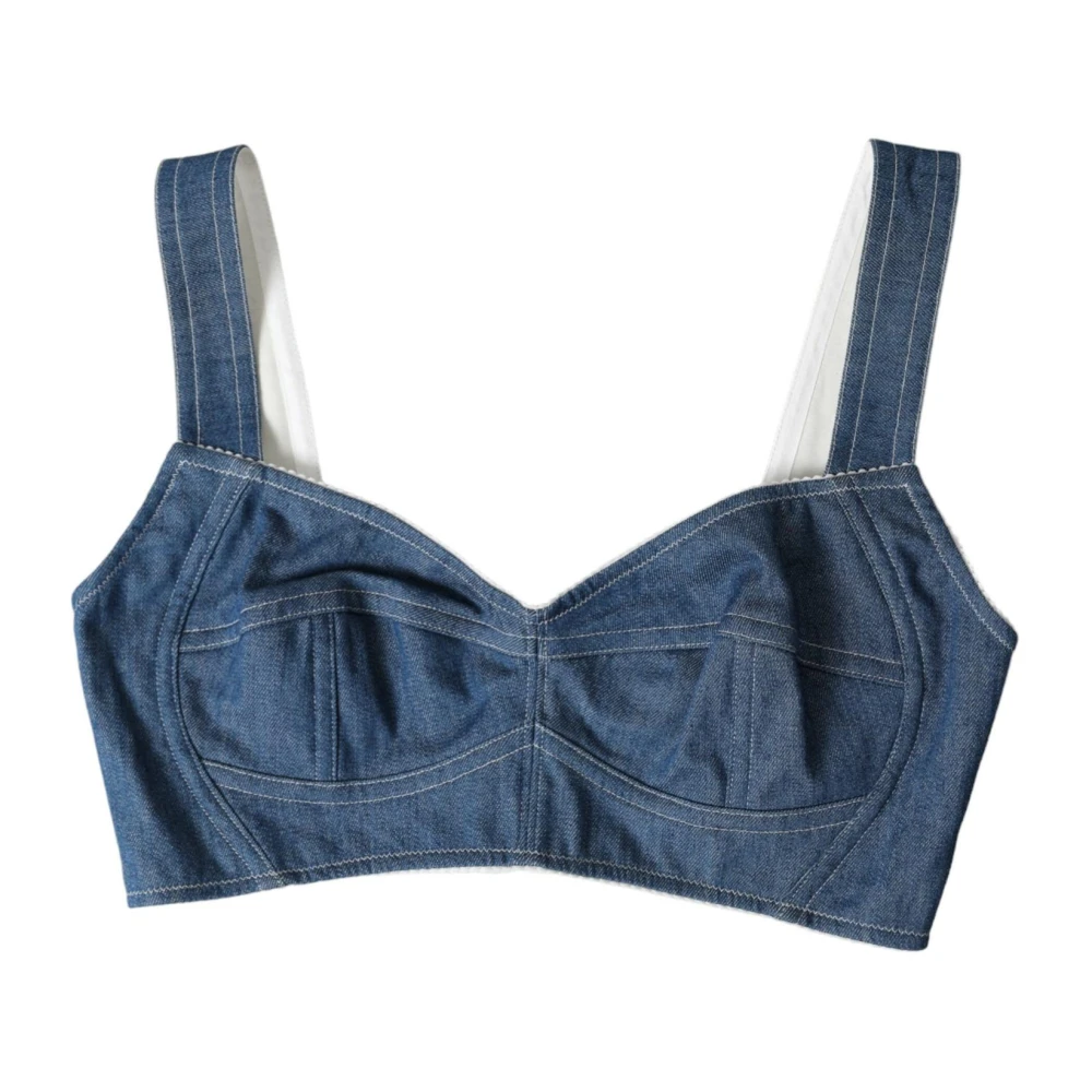 Blå Elegant Bustier Crop Top