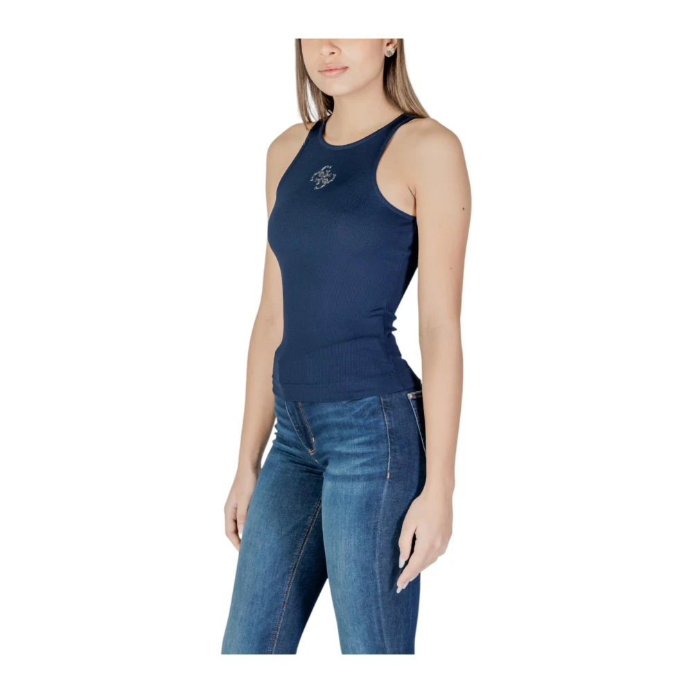 Guess Blauwe Mouwloze Ronde Hals Top Blue Dames