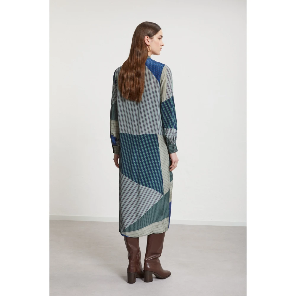 Ottod'Ame Elegante Patroonjurk met Knoop Multicolor Dames
