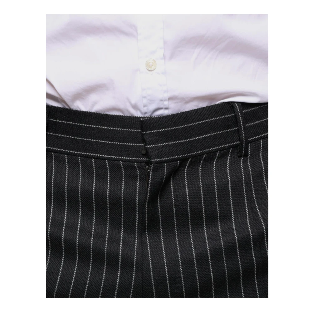 Dolce & Gabbana Zwarte Gestreepte Skinny Broek Black Heren