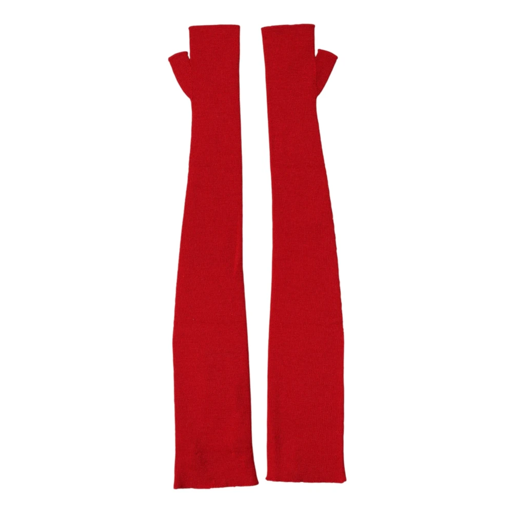 Dolce & Gabbana Women's Red Fingerless Elbow Length Gloves