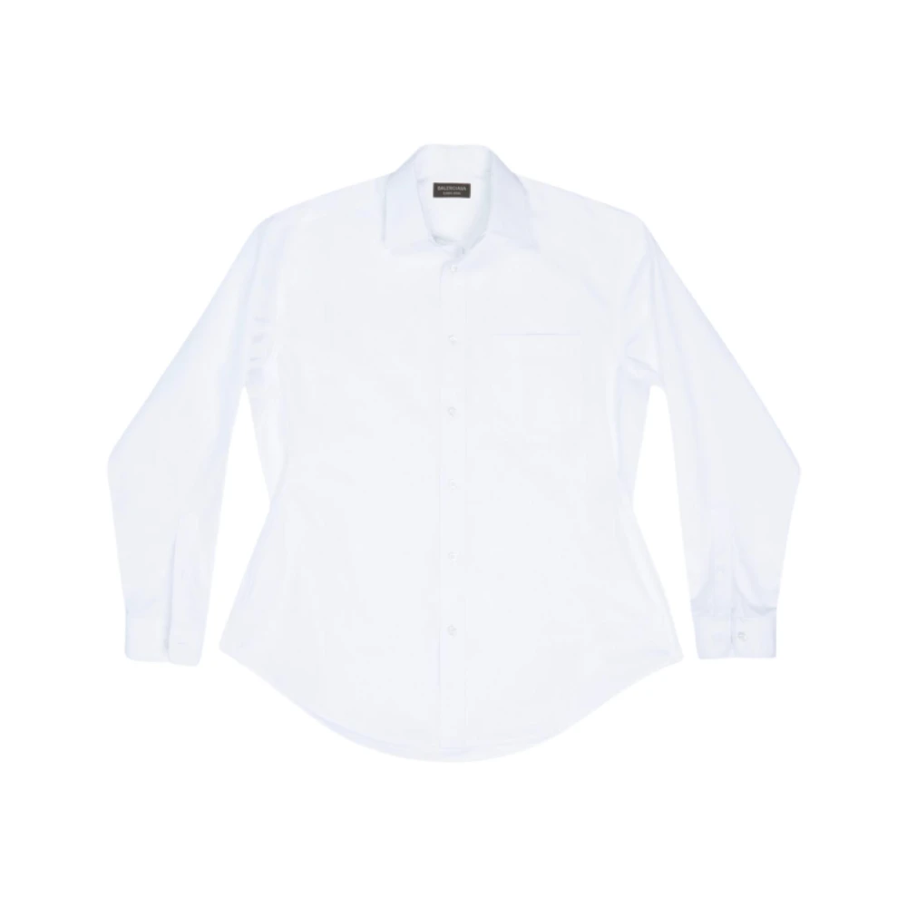 Balenciaga Witte Katoenen Poplinen Hourglass Shirt White Dames