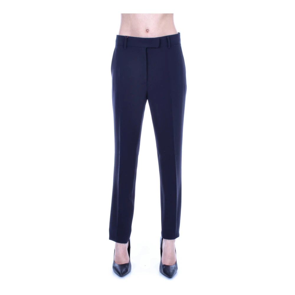 Max Mara Blauwe Broek met Rits en Knopen Blue Dames