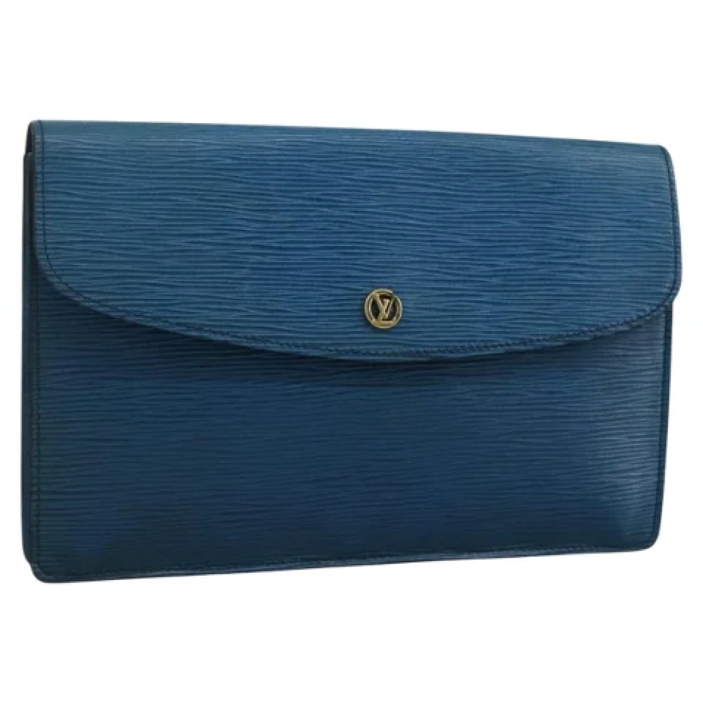 Louis Vuitton Vintage Pre-owned Leather clutches Blue Dames