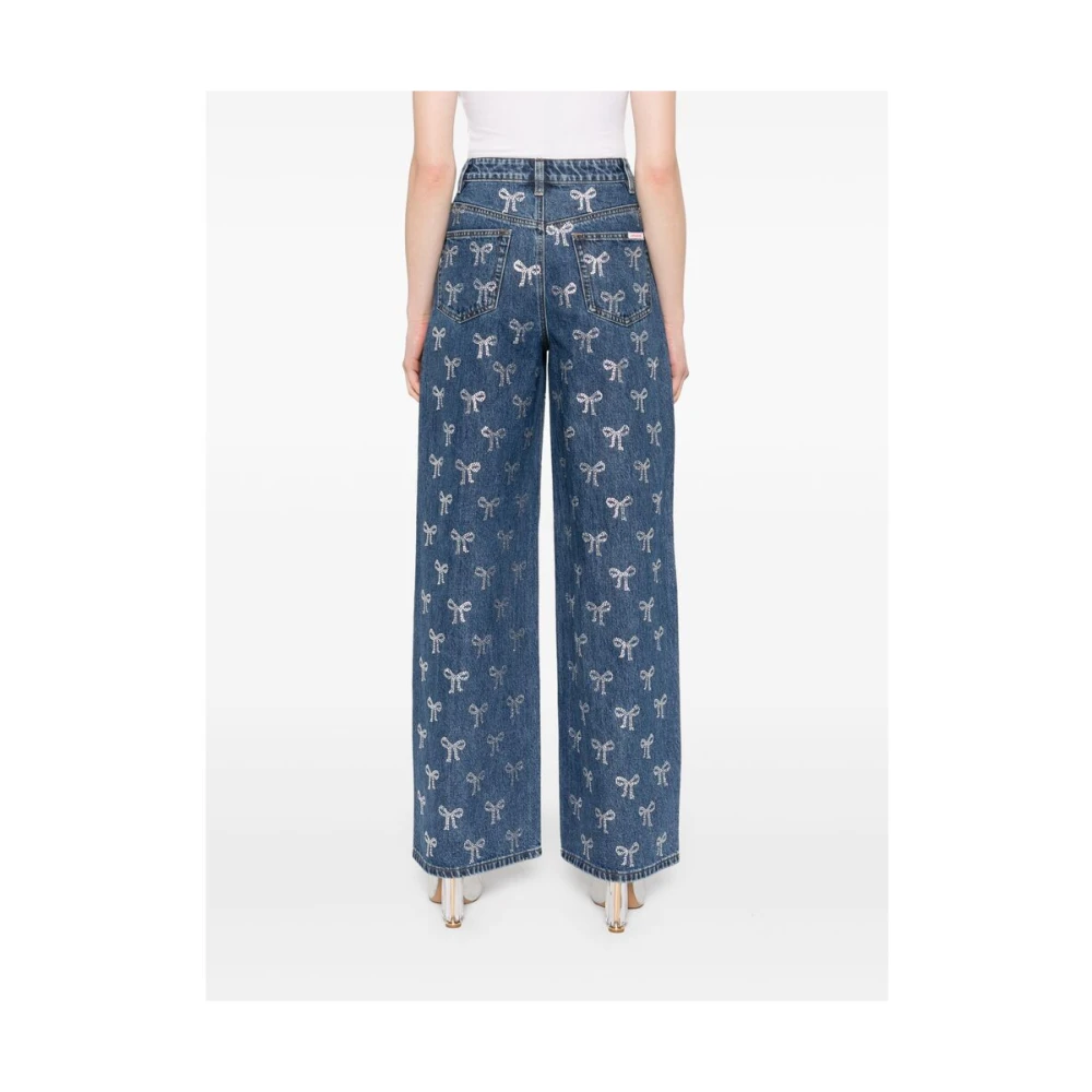 Self Portrait Wijde Jeans Blue Dames