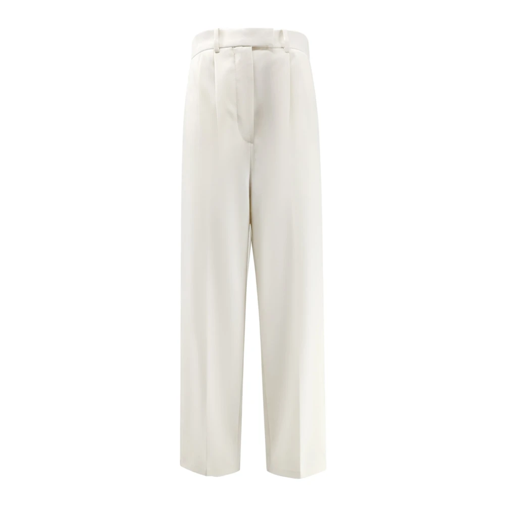 Givenchy Kvinno Vit Byxor Dam, S, Double Pleat Byxor