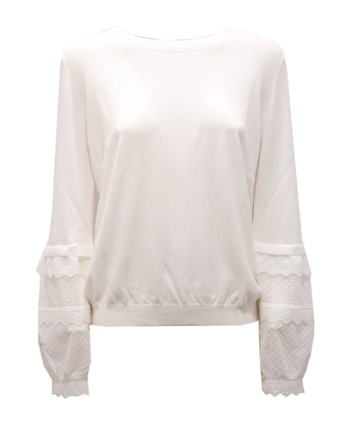 pull-blanc-en-coton-modal-avec-poignets-sangallo