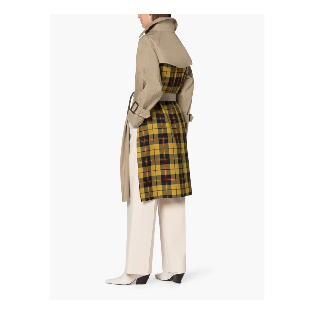 Mackintosh Retro Plaid Trench Coat Beige Dames