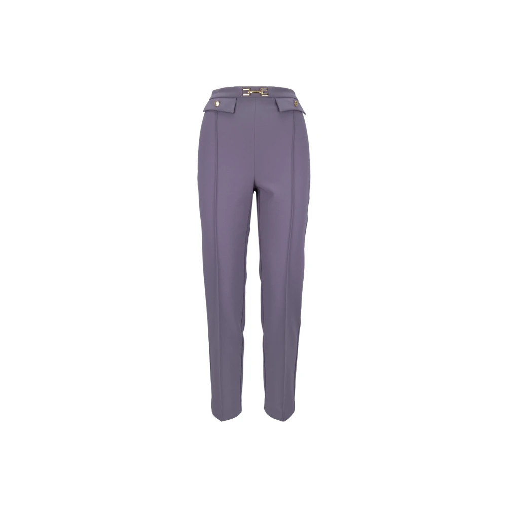 Elisabetta Franchi Gouden knoop ritsbroek Purple Dames