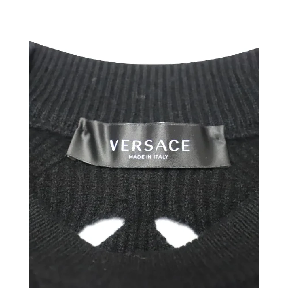 Versace Pre-owned Wool tops Black Heren