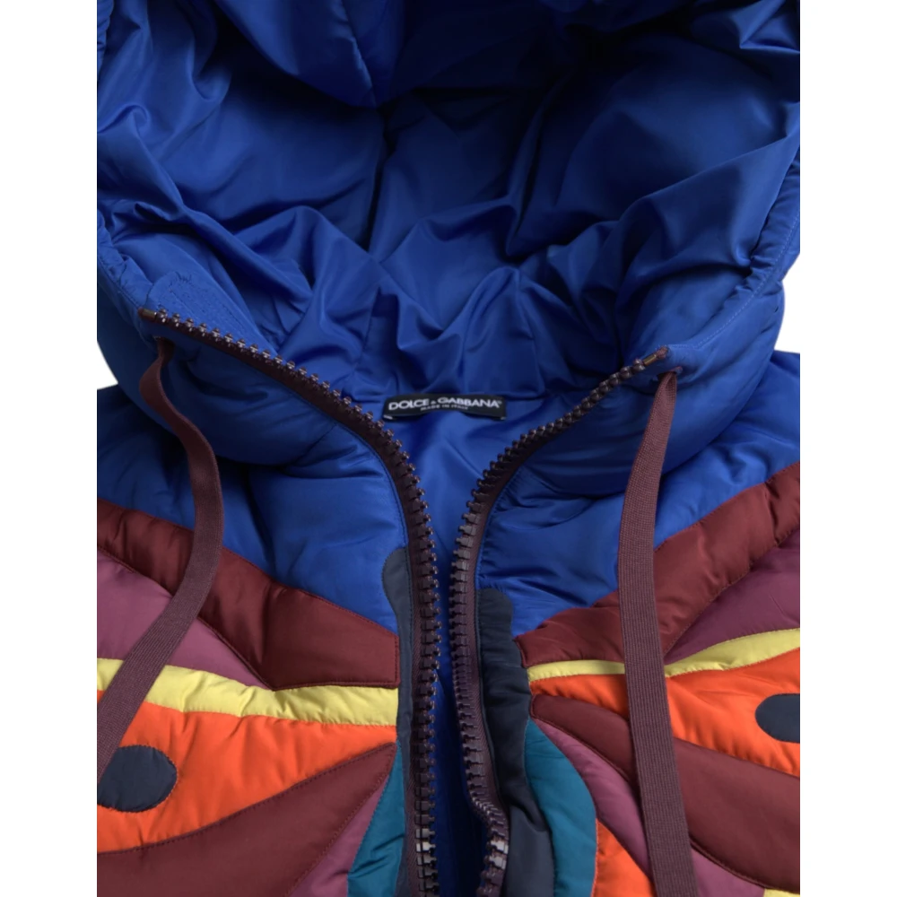 Dolce & Gabbana Multicolor Vlinder Hooded Pufferjas Multicolor Heren