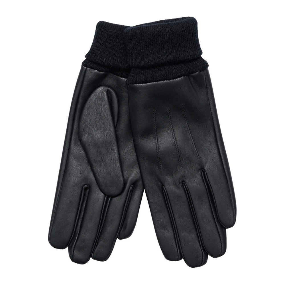 Btfcph Elegante Leren Handschoenen met Gebreide Boord Black Dames