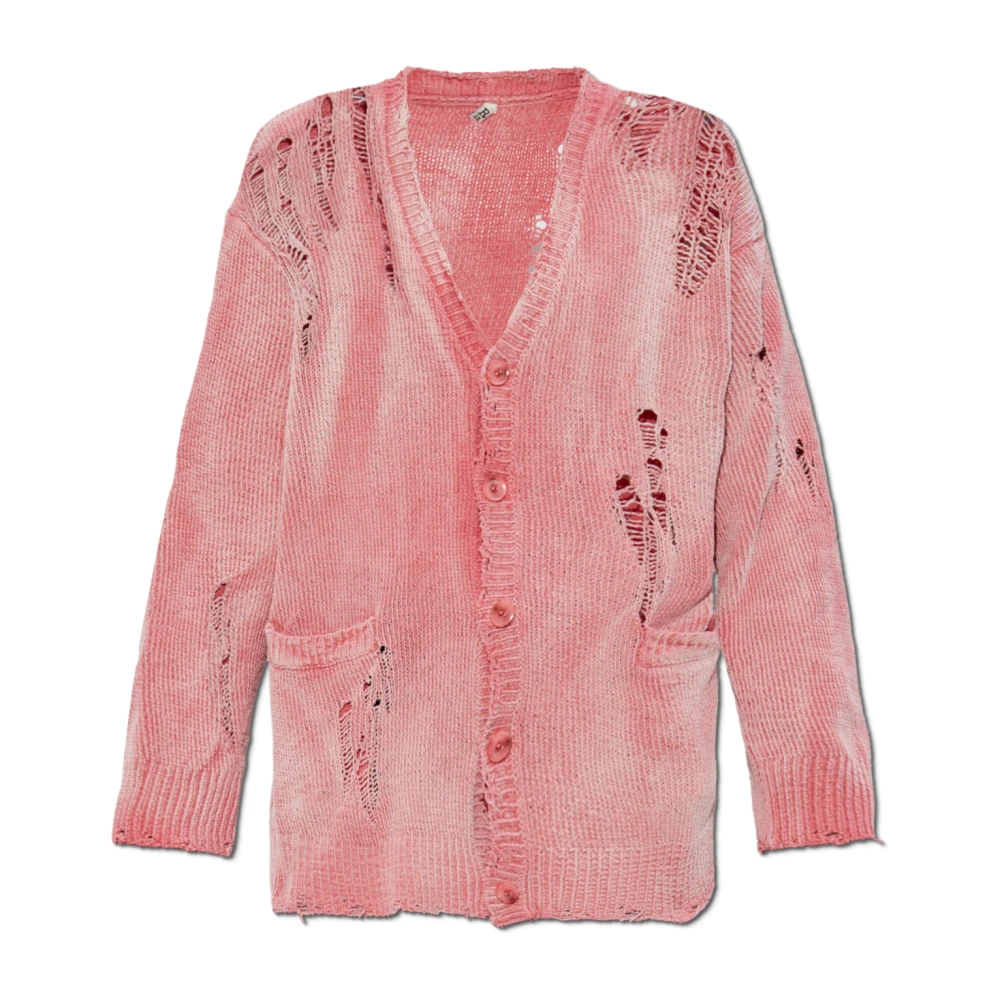 R13 Cardigan met vintage-effect Pink Dames