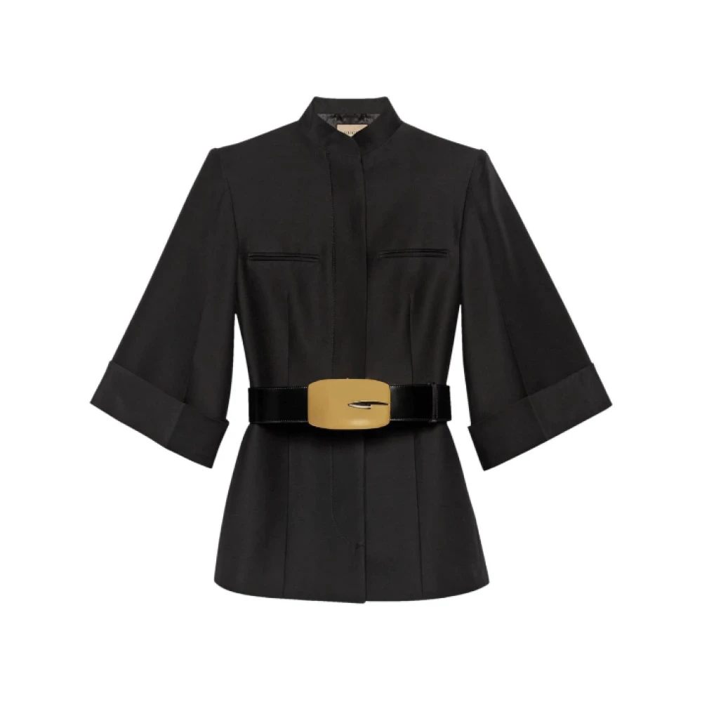 Gucci Tailored jas met riem Black Dames