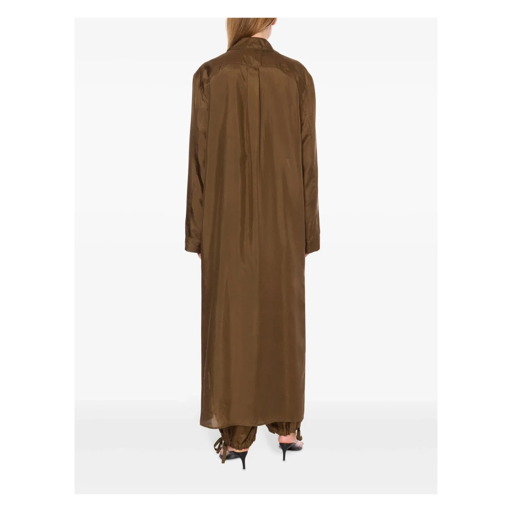 Philosophy di Lorenzo Serafini Zijden Habotai Lange Buitenkleding Gewassen Brown Dames