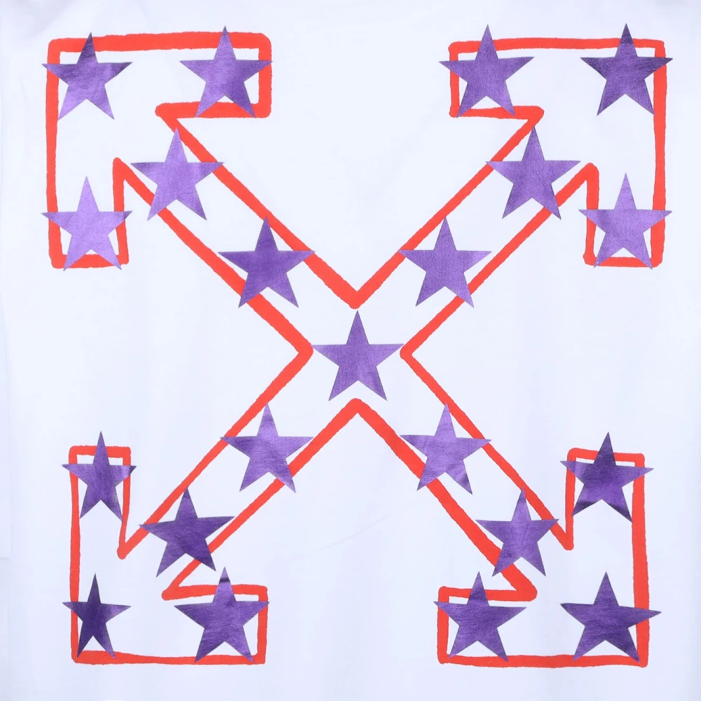 Off White Ster Pijl Logo Print T-Shirt White Heren