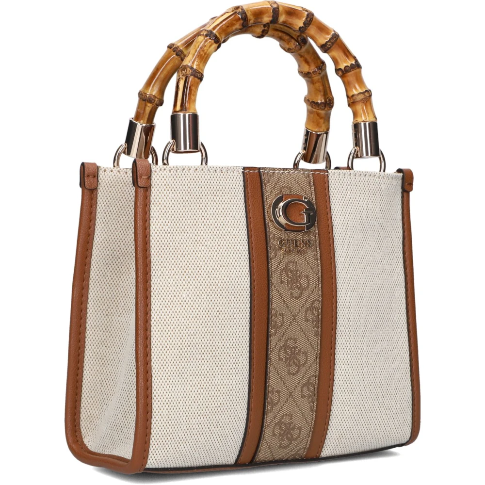 Guess Bamboe Mini Tote Schoudertas Brown Dames