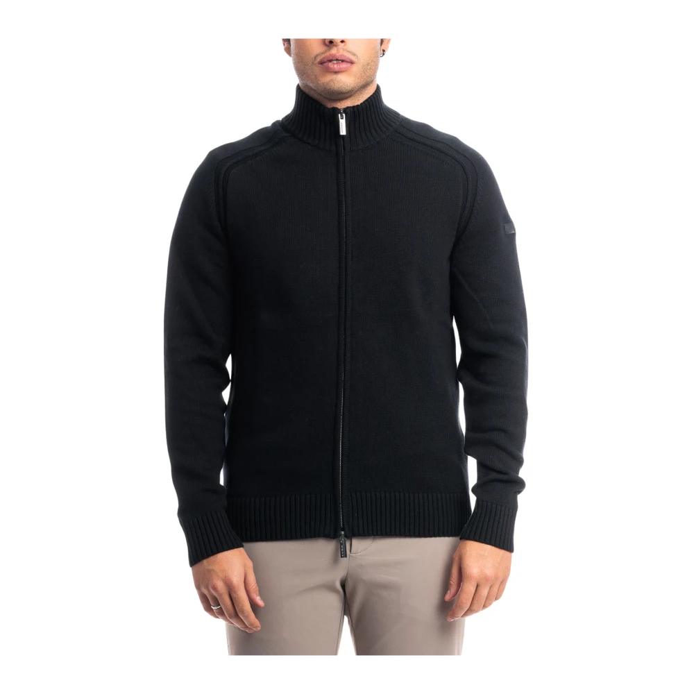 RRD Effen Zip Knit Sweater Black Heren