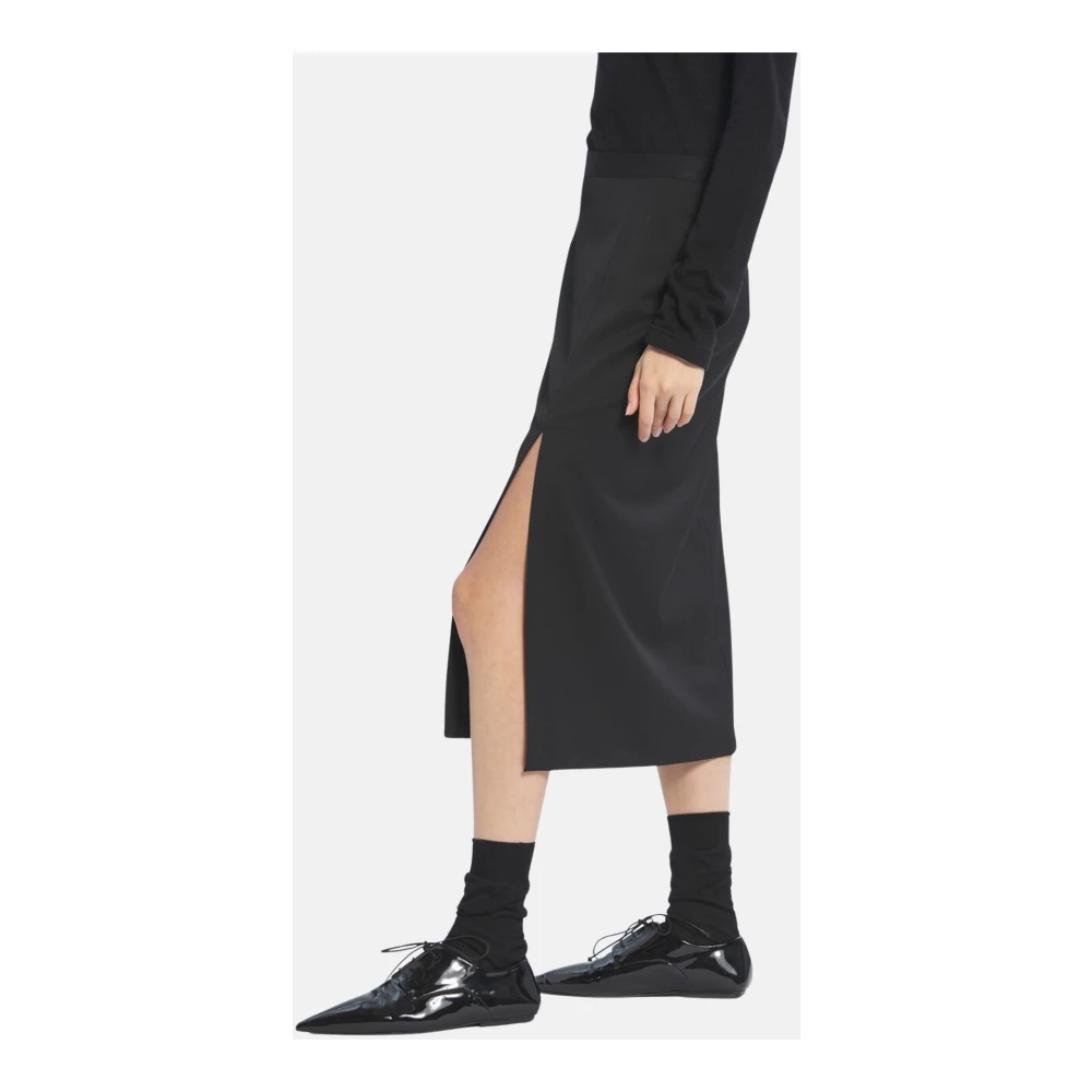 Barena Venezia Wollen rok met zijsplit Black Dames