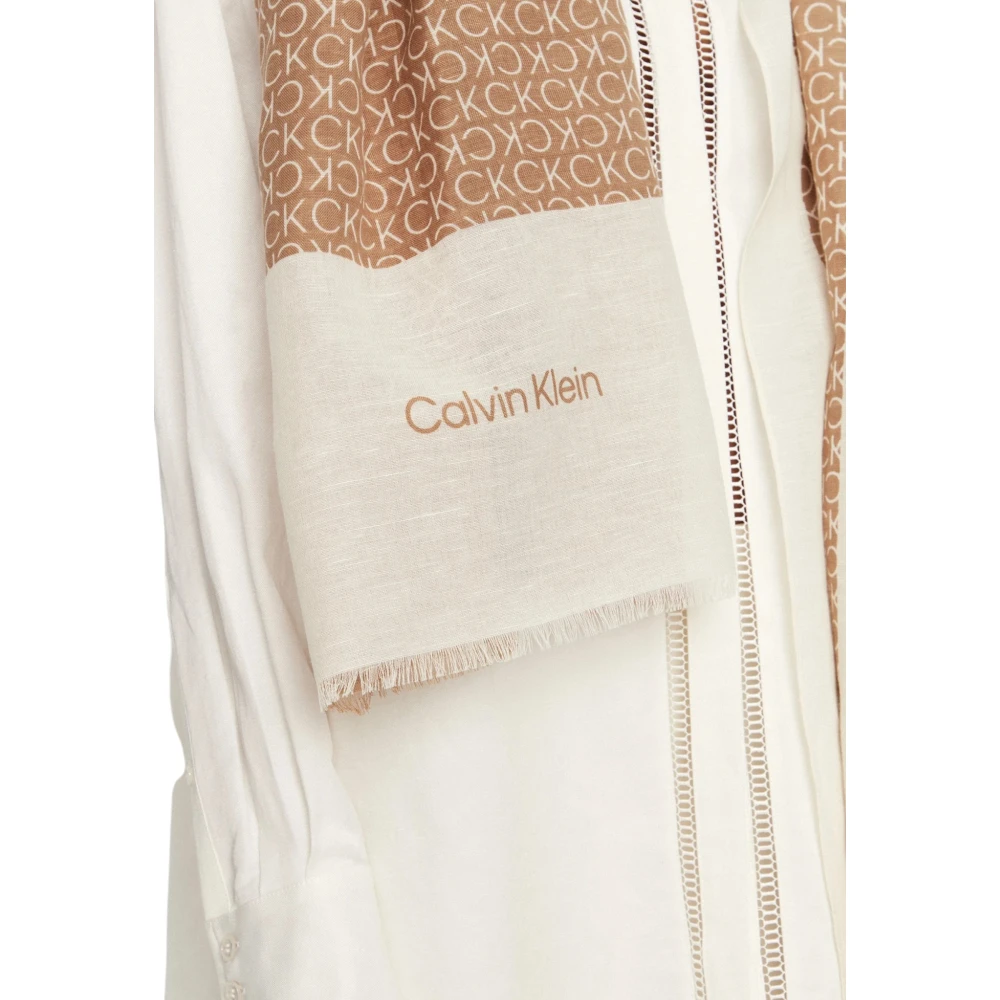 Calvin Klein Lente Zomer Dames Pashmine en Foulard Beige Dames