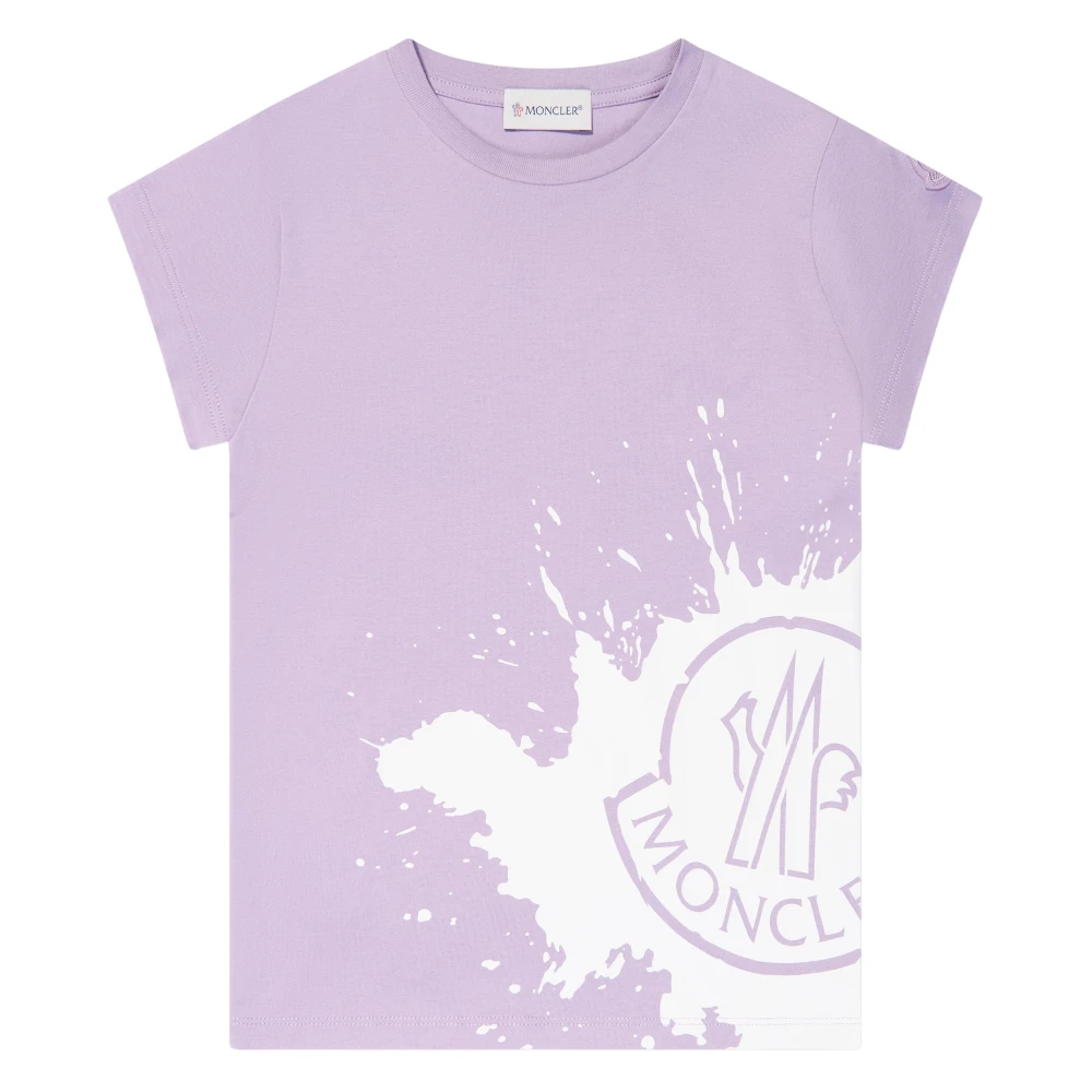 Moncler Girls Purple Logo Print T-Shirt - Kids Short Sleeve T-Shirts - 10 Y - Kids