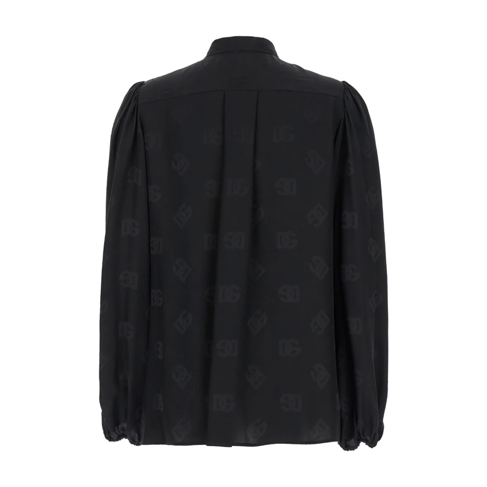 Dolce & Gabbana Zwarte DG Logo Blouse Shirt Black Dames