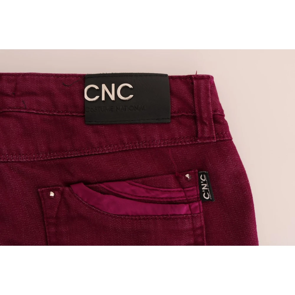 Costume National Rode Straight Fit Luxe Jeans Red Dames