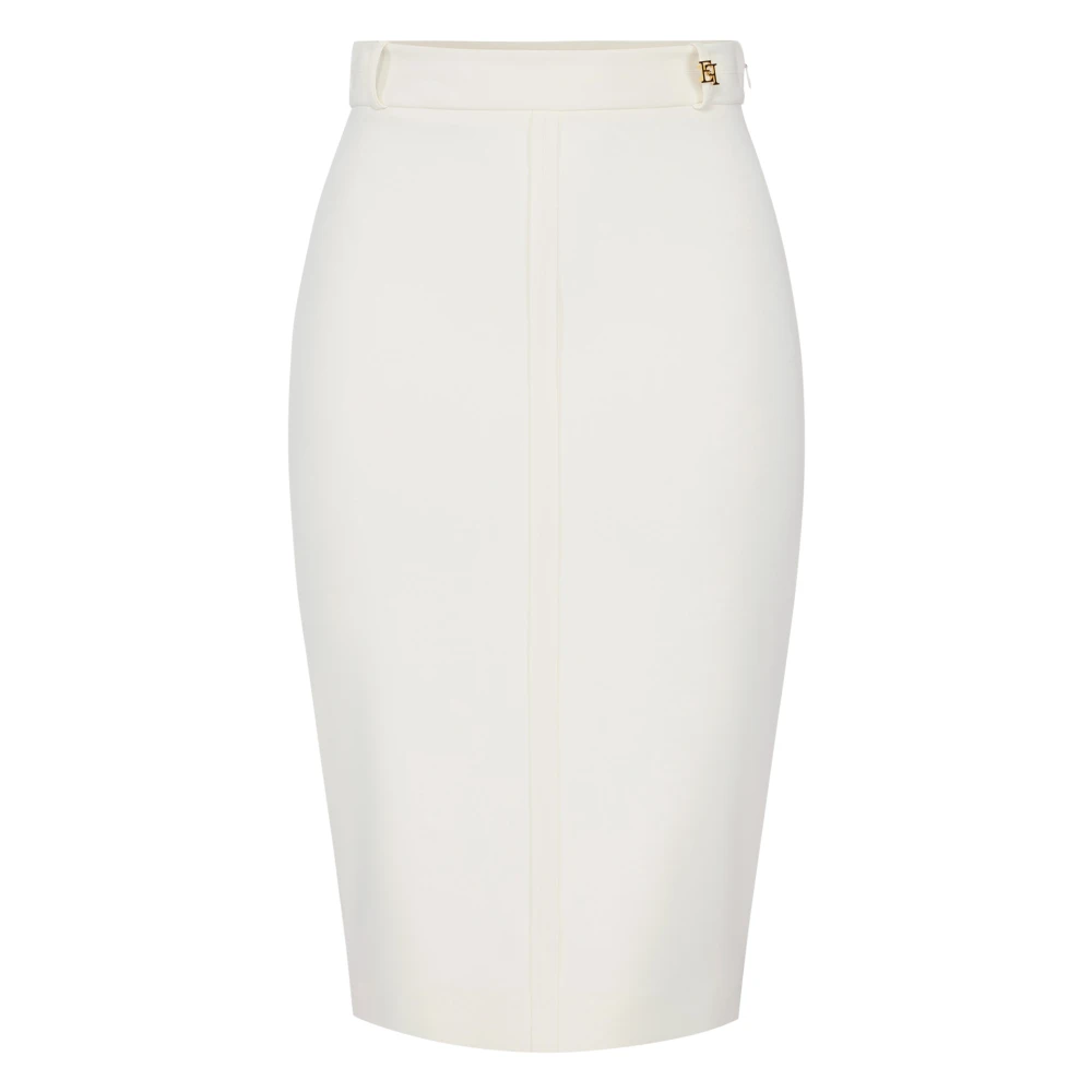 Elisabetta Franchi Women's Beige Pencil Skirts, Xl, Lightweight Crêpe Skirt