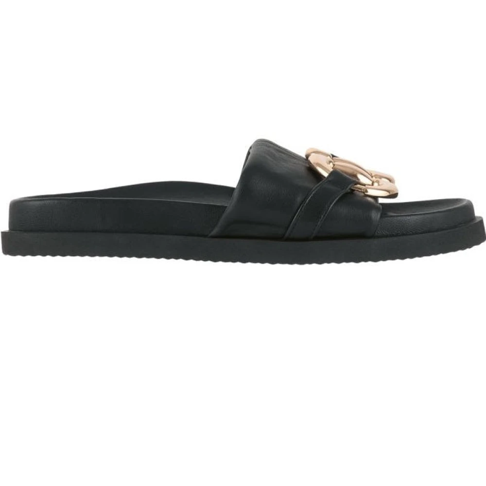 Högl Women's Black Stylish Leather Slides For - Sliders - 3 Uk - Shoes