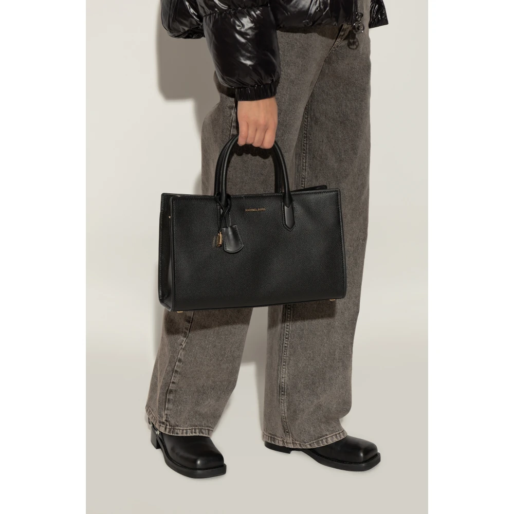 Michael Kors Scarlett Medium Leather Satchel Black Dames