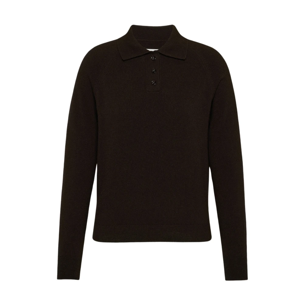 Maison Margiela Wollen Gebreide Polo-stijl Trui Brown Dames