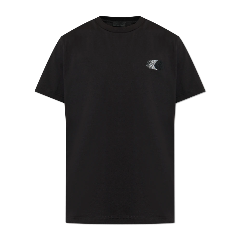 Moncler T-shirt met logopatch Black Heren