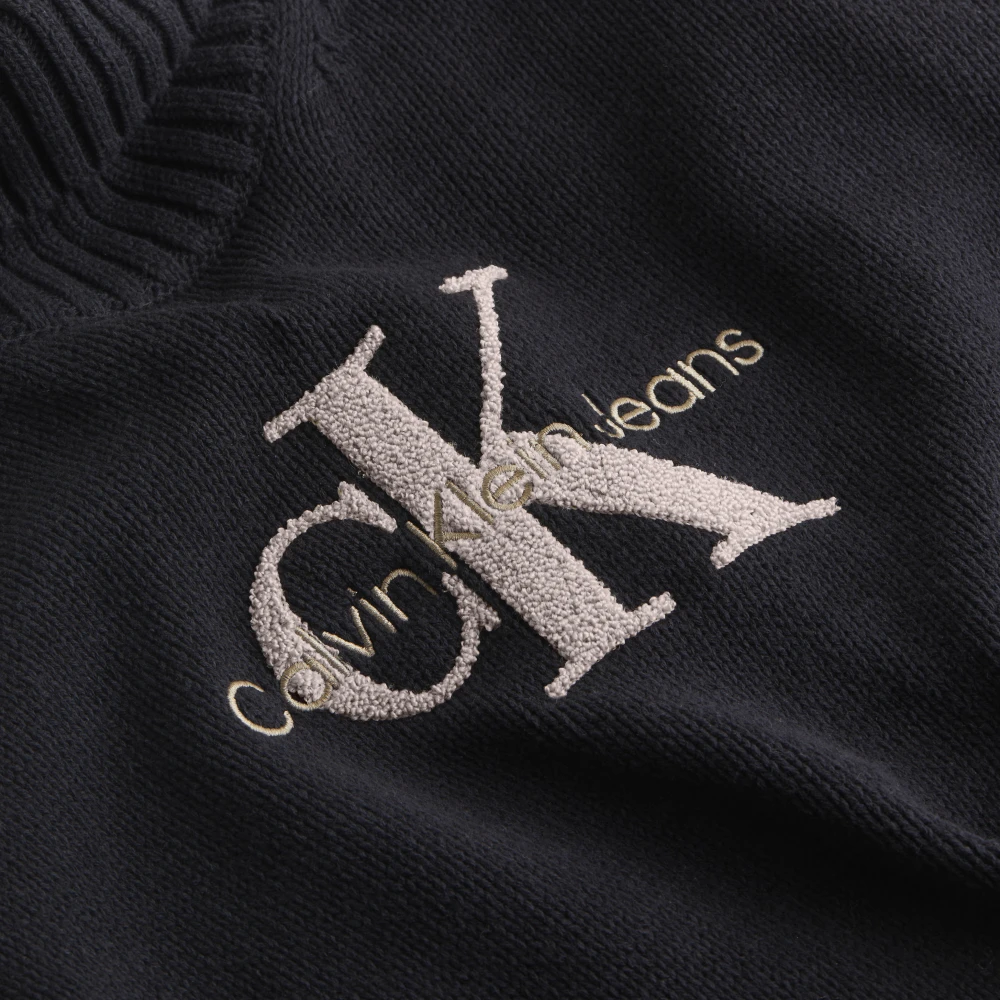 Calvin Klein Chenille High Neck Sweater Zwart Black Dames