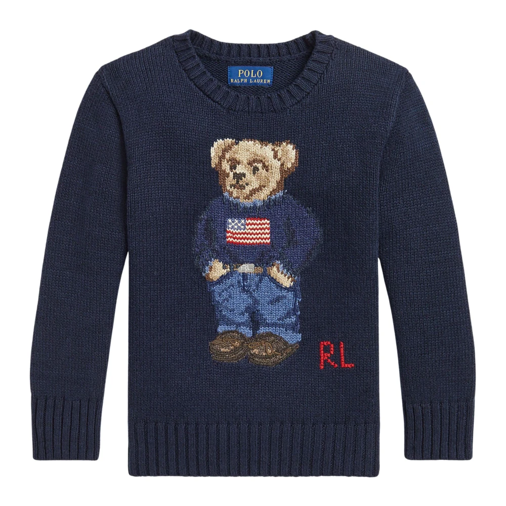 Ralph Lauren Boys Blue Kids Knitwear, 4 Y, Polo Bear Pullover